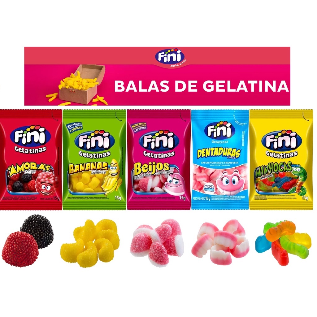 Bala Fini Gelatina Sabores Diversos Guloseimas Shopee Brasil 9234