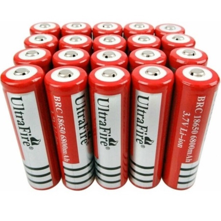 Kit 10 Baterias Ultra Fire 18650 5800mAh 3,7v Li-ion Lanterna Tática ...