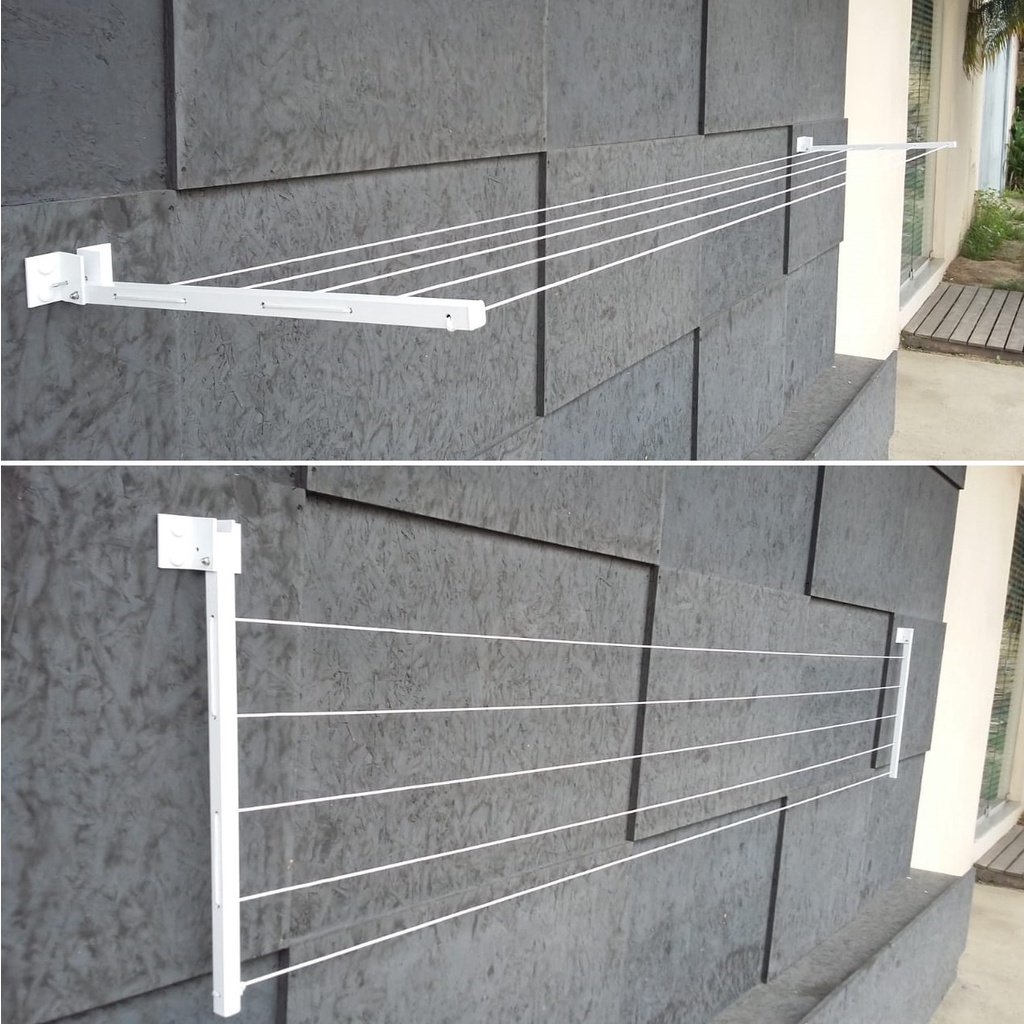 Varal De Parede Articulado Dobravel Aluminio Retratil Não Enferruja 30 ...