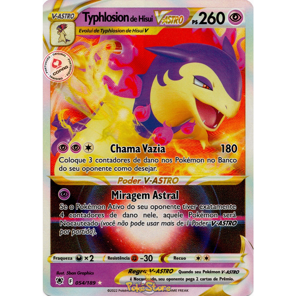 Carta Pokemon Typhlosion V Astro De Hisui Português Card Original Copag Estrelas Radiantes
