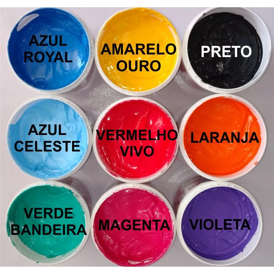 Tinta Tecido Hidrocolor Mix Cobertura Silk Screen Serigrafia estampa pintura