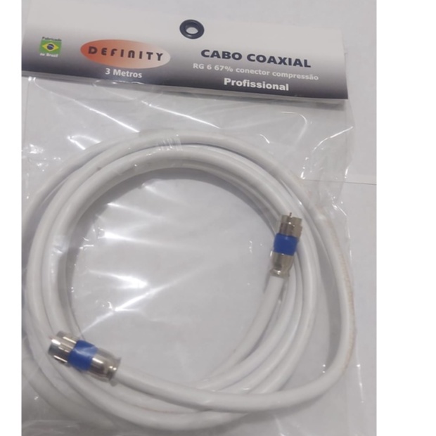 Cabo Coaxial Montado com Conector Compressão Definity | Shopee Brasil