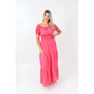 Vestido Longo Ombro a Ombro Pink Marinez