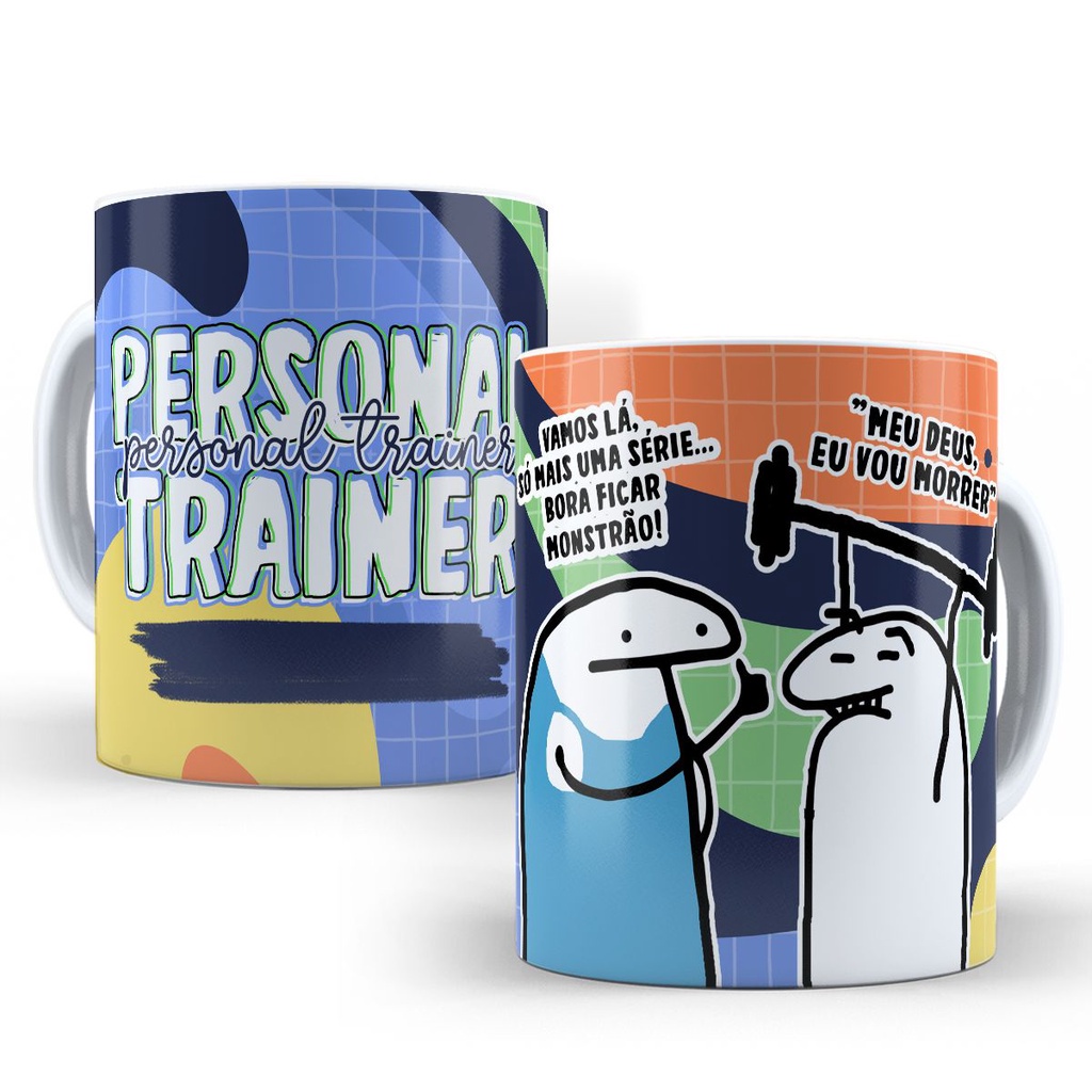 CANECA DE CERÂMICA PERSONALIZADA - PERSONAL TRAINER - FLORK