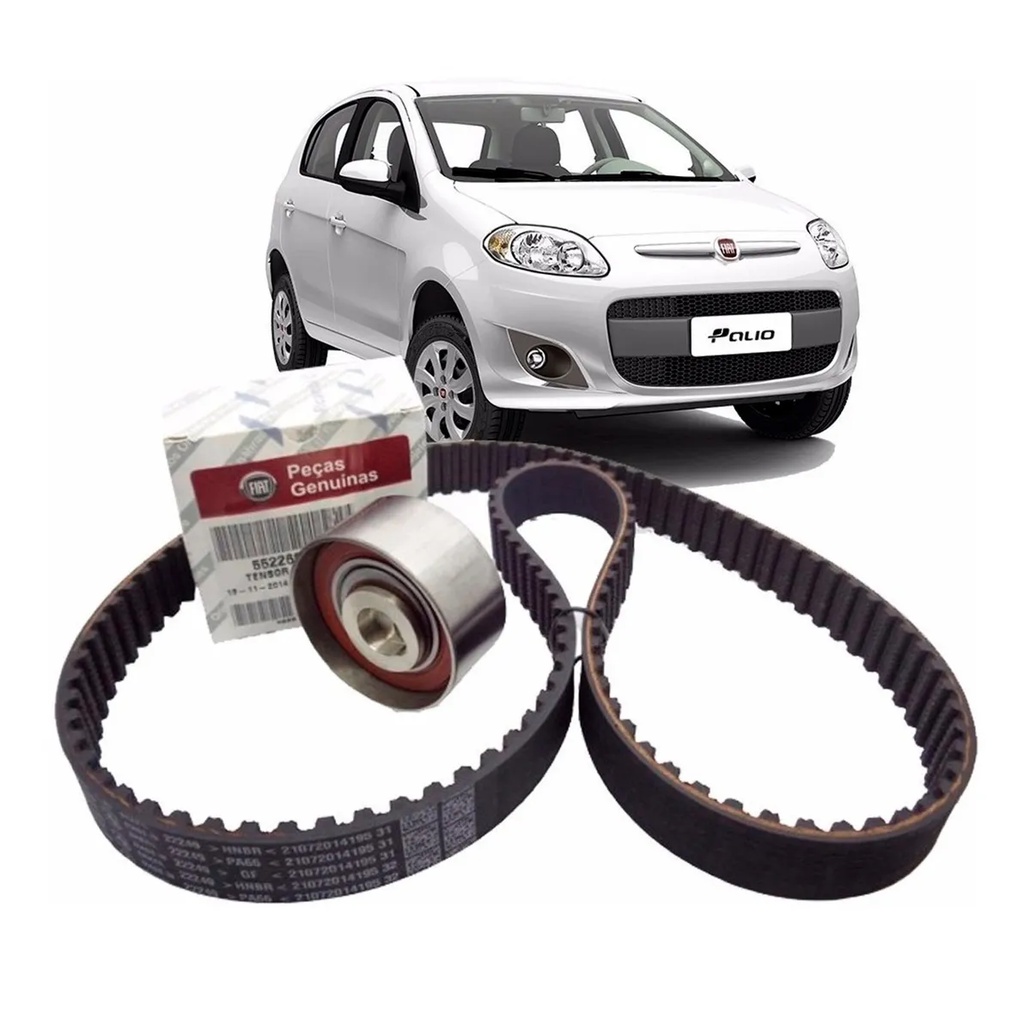 KIT CORREIA DENTADA E TENSOR MOTOR FIRE EVO ORIGINAL FIAT 7089066 ...