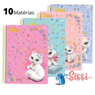 Caderno 10 Materias Grande Sissi 160 Folhas Sao Domingos