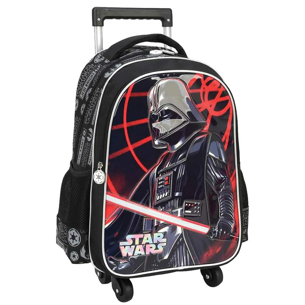 Mochila de Rodinha Infantil Star Wars menino grande 4 rodinhas 360 ...