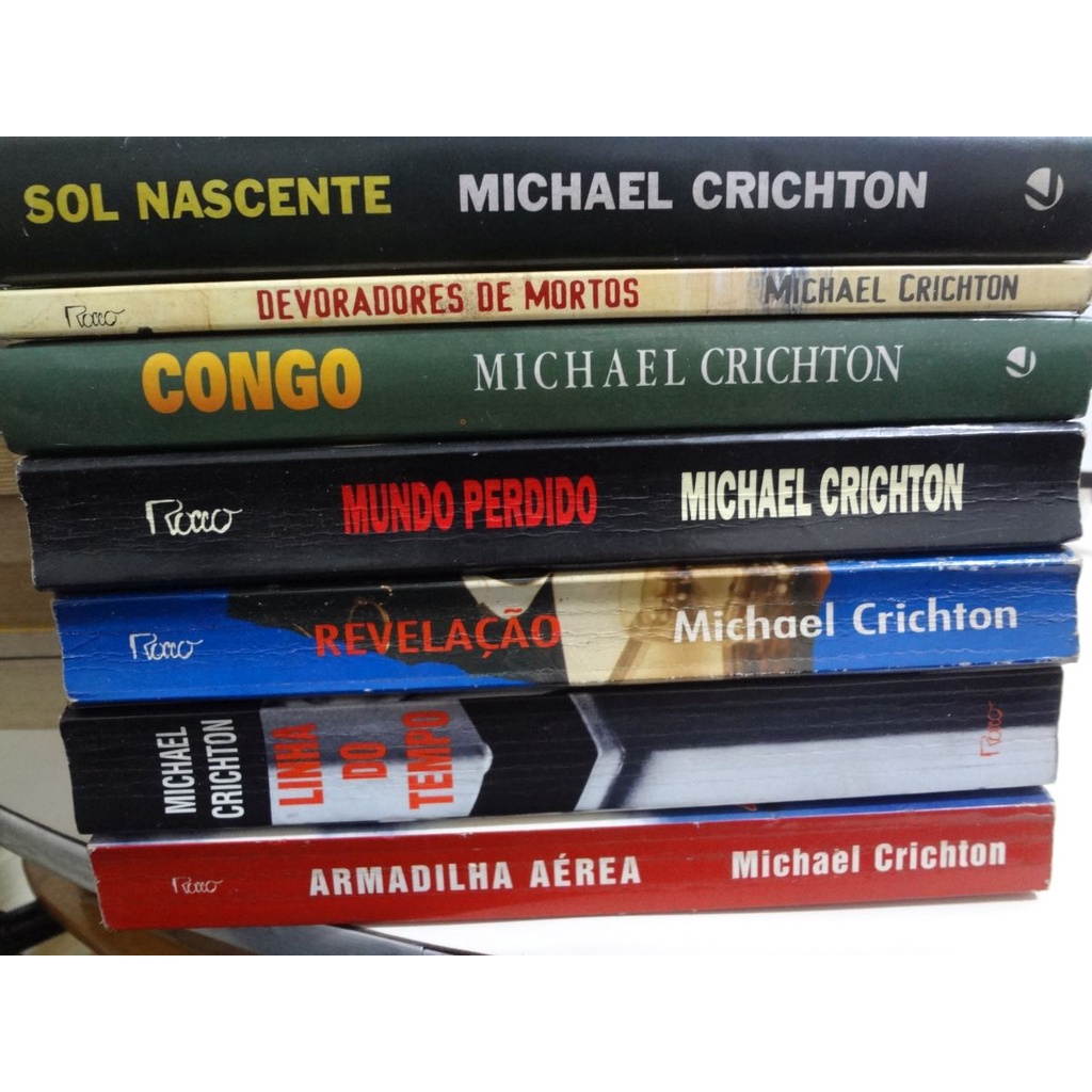 Livros Suspense Michael Crichton Mundo Perdido / Congo / Sol Nascente / Devoradores de Mortos / Armadilha Aérea / Revelação / Linha do Tem po - Escolha o seu