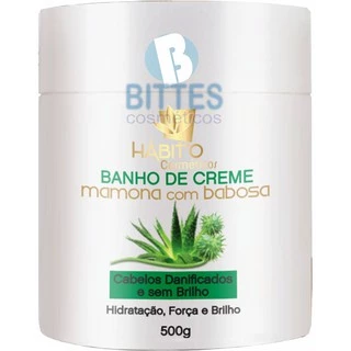 Banho de Creme Mamona e Babosa Hidratação Hábito Cosméticos