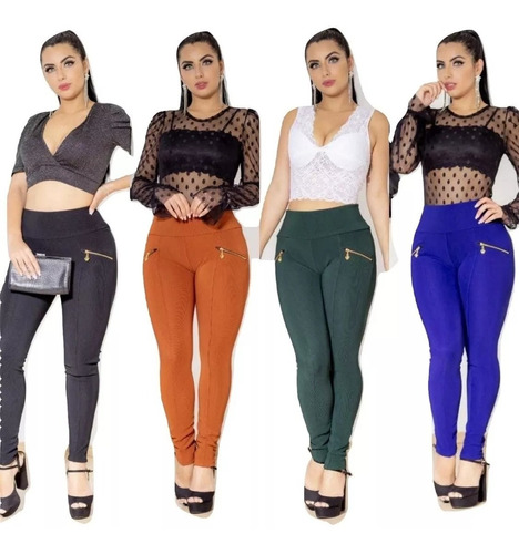 Calça Legging Montaria Feminina com Bolso Peluciada - Corpaccio