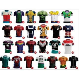 Promoção Kit 4 Camisas-Camisetas Desenhos Herois Filmes 3D Dryfit