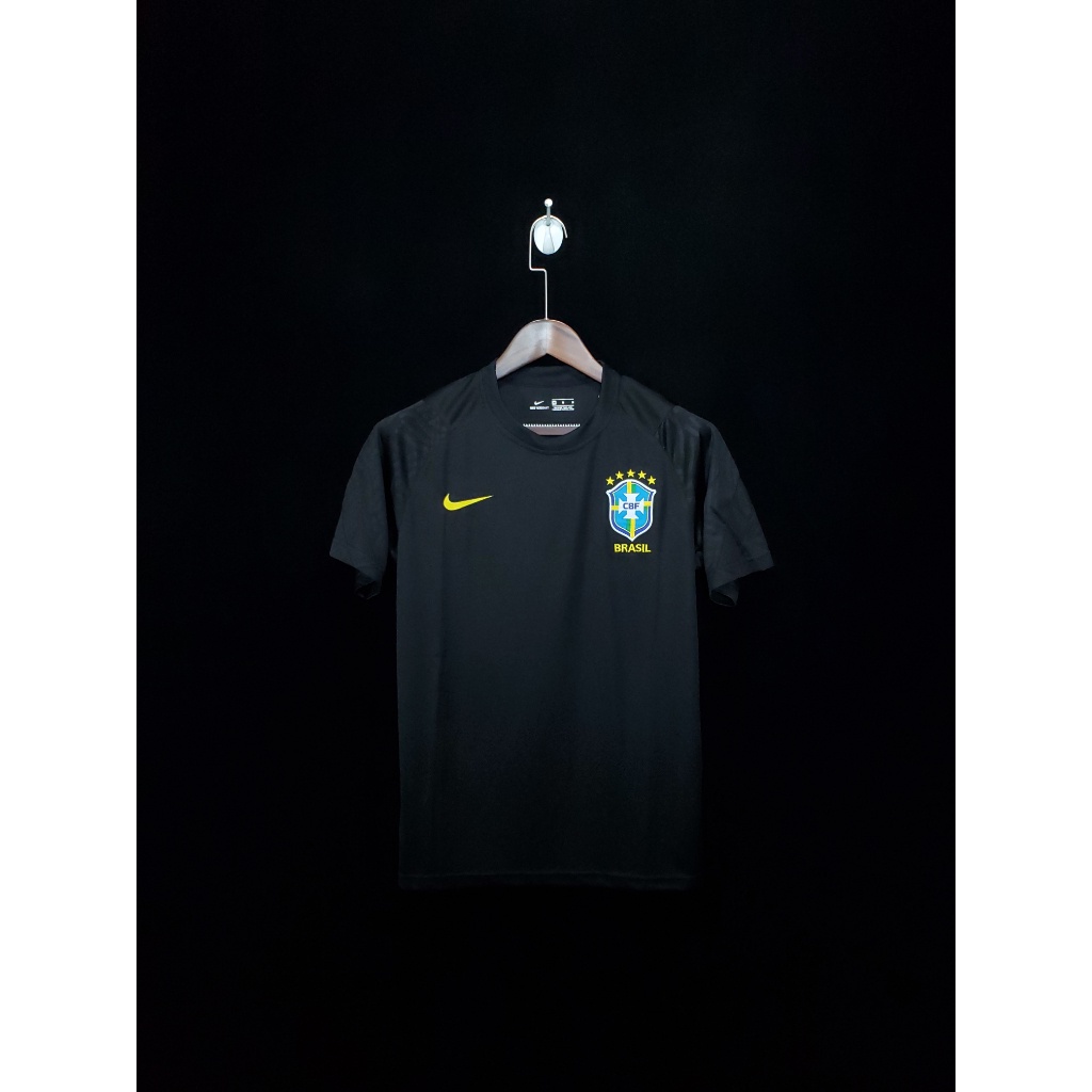 Camisa Camiseta de Time Seleção Brasileira Brasil Preta 22/23 Copa