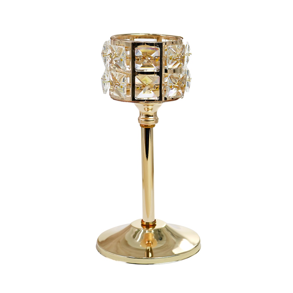 Castiçal de Metal e Plástico Dourado 20cm | Shopee Brasil