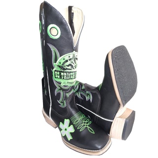 Bota Country Masculina Texana Cano Longo Couro Legitimo OTZ