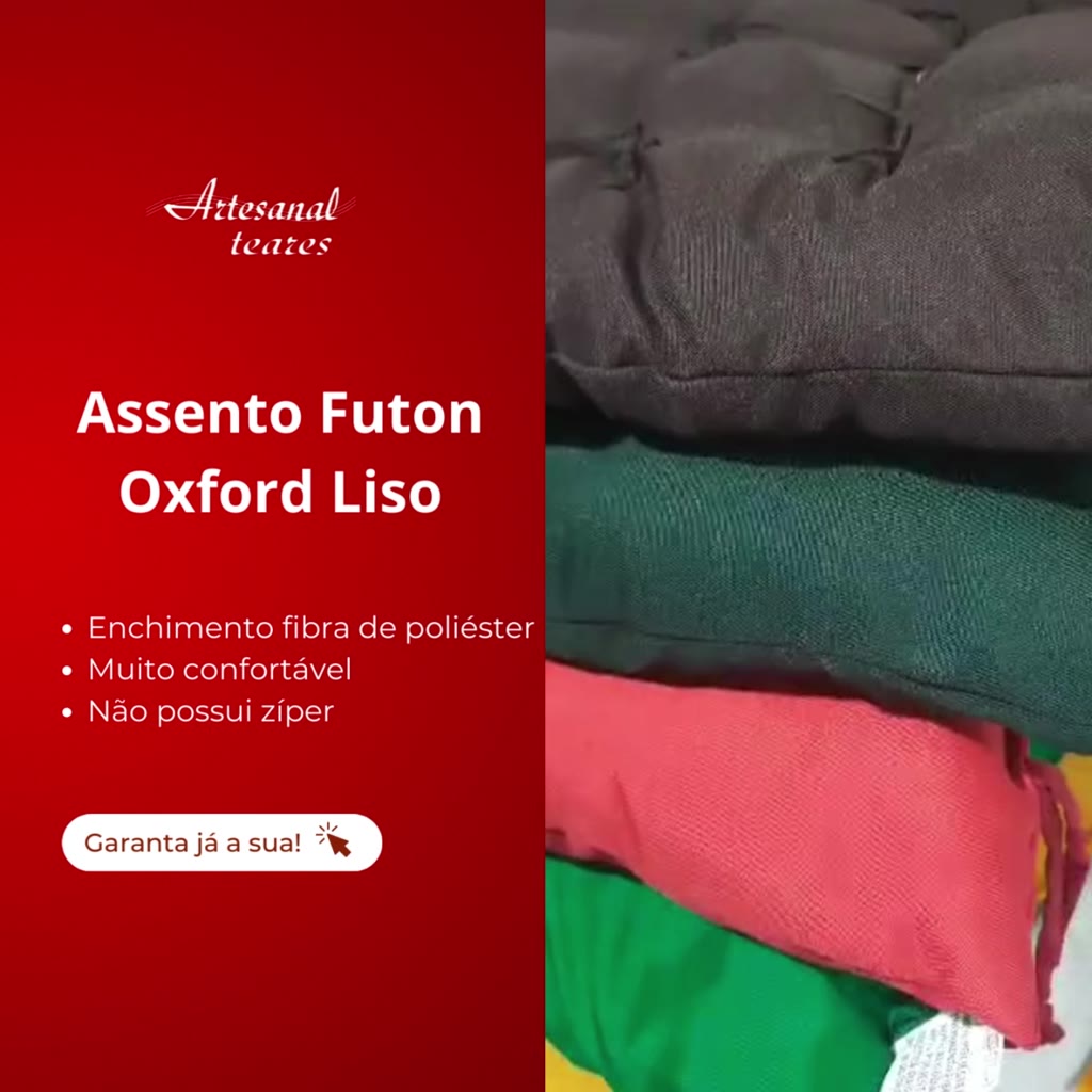 Kit Assento Futon 40x40cm Oxford Liso com 6 Peças – Praticidade e ...