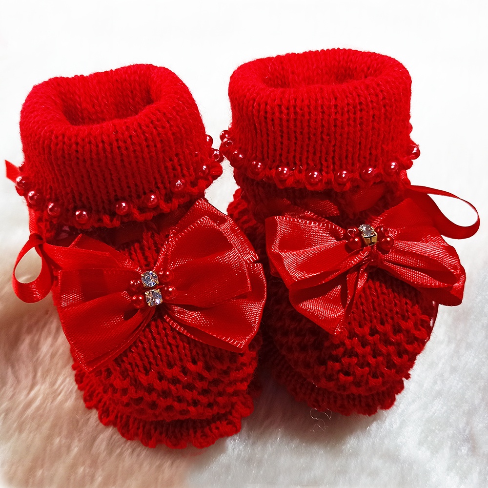 Sapatinho de croche store para bebe feminino