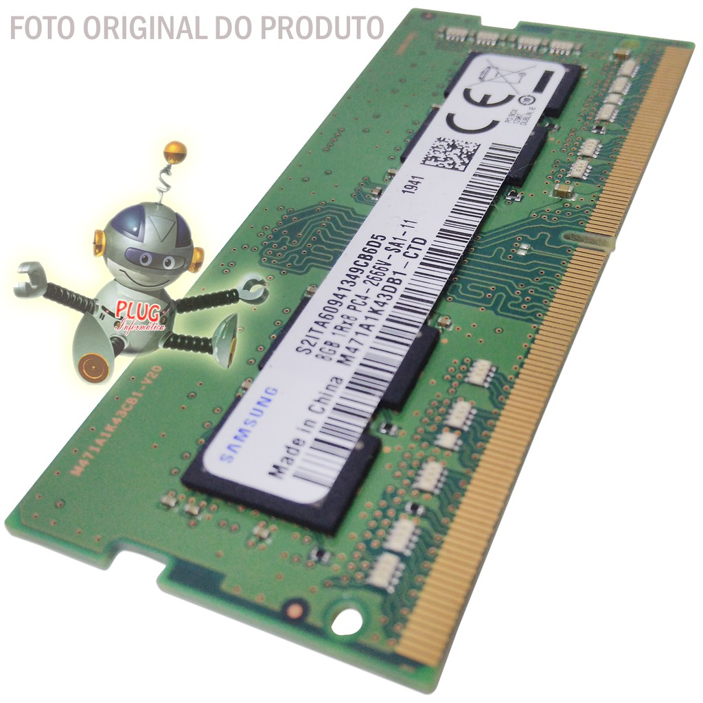 【50％OFF】 Memória RAM Notebook Samsung 8GB 1Rx8 PC4-2666V-SA1-11 メモリー