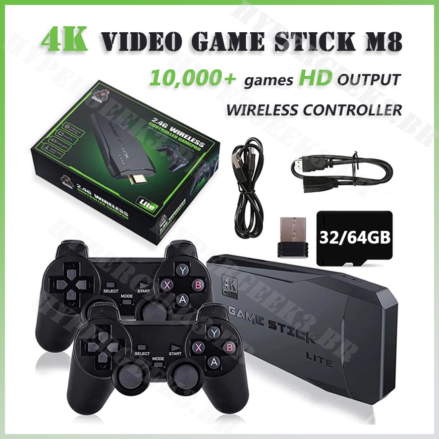 Videogame Stick 4k 10mil Jogos Retro Antigo 2 Controles Sem Fio Consol –  igiftuberlandia