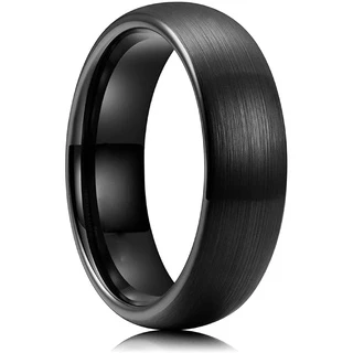 Anel Preto Masculino Feminino Fino Fosco De Titânio 6mm
