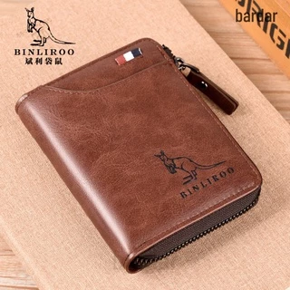 [Carteira Masculina Carteira masculina com zíper Carteira masculina de couro Carteira masculina de couro RFID Anti-furto Mini bolsa de moedas Carteira masculina de cartão de crédito Carteira masculina de cartão de crédito