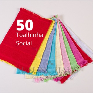 kit 50 Toalha Social com Franja Para Bordar Manicure Unha Toalhinha de Mão para Pintar Toalhinha de boca em Algodão Artesanato