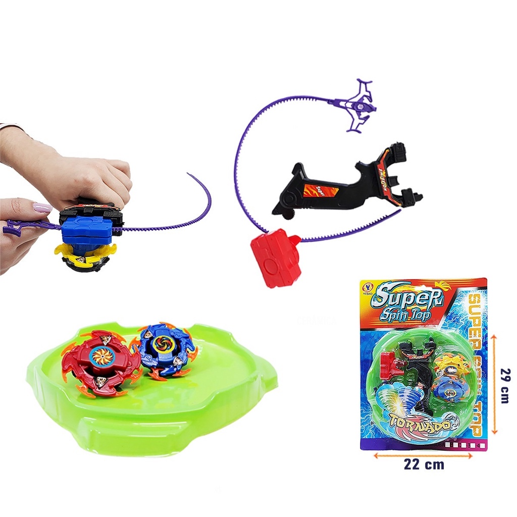 Brinquedo Beyblade Com 1 Piões 1 Lançador 1 Corda 1 Arena | Shopee Brasil