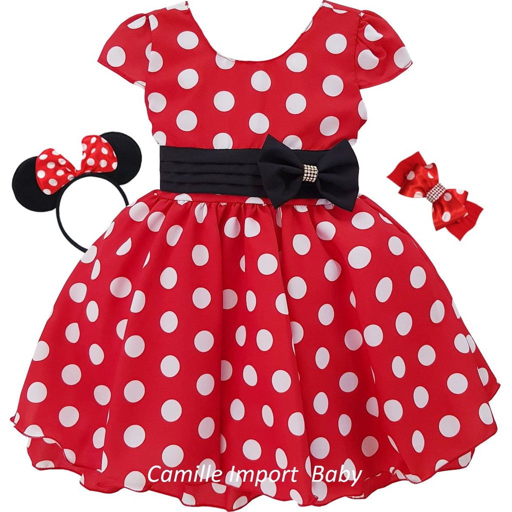 Roupa de aniversario da best sale minnie vermelha