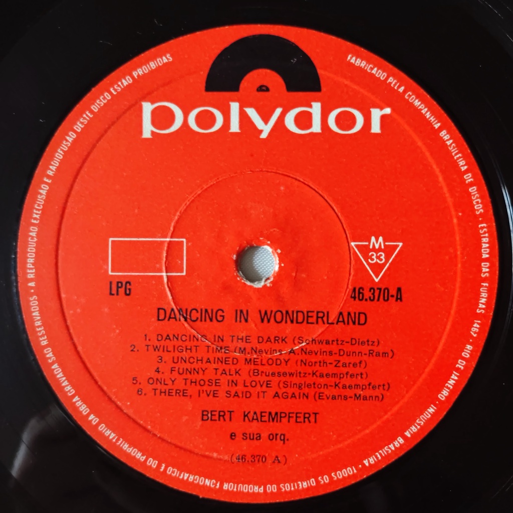 DISCO DE VINIL LP - BERT KAEMPFERT E SUA ORQUESTRA – DANCING IN