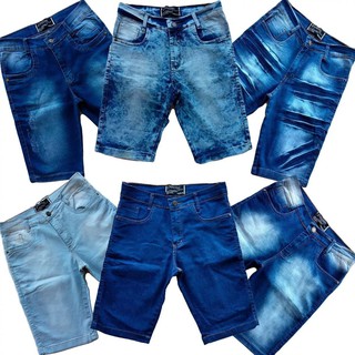 Kit 3 Bermuda Short Jeans Masculino Plus Size Grande Big 36 ao 56 Alta Qualidade Envio Rapido 24 horas