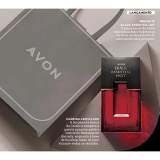 Perfume Black Essential masculino Avon 100 ml | Self, Hot e Dark. Validade 2025