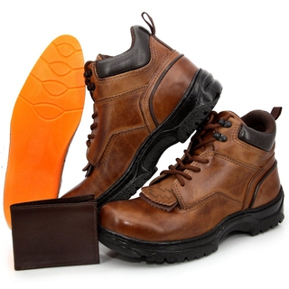 Coturno Tenis Country Texas Gold em Couro Costurado Masculina Caramelo + Carteira Ref:4400
