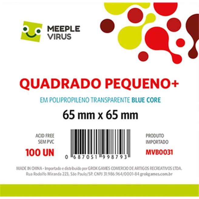 sleeves padrao 635 x 88 mm blue core meeple virus em Promoção na