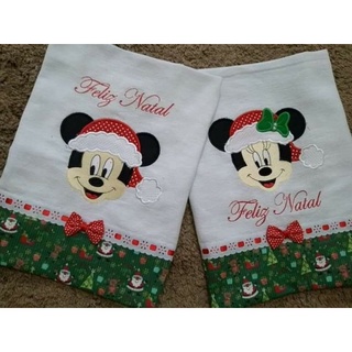 Mickey E Minie Natal Bordado (valor 01 Peça)
