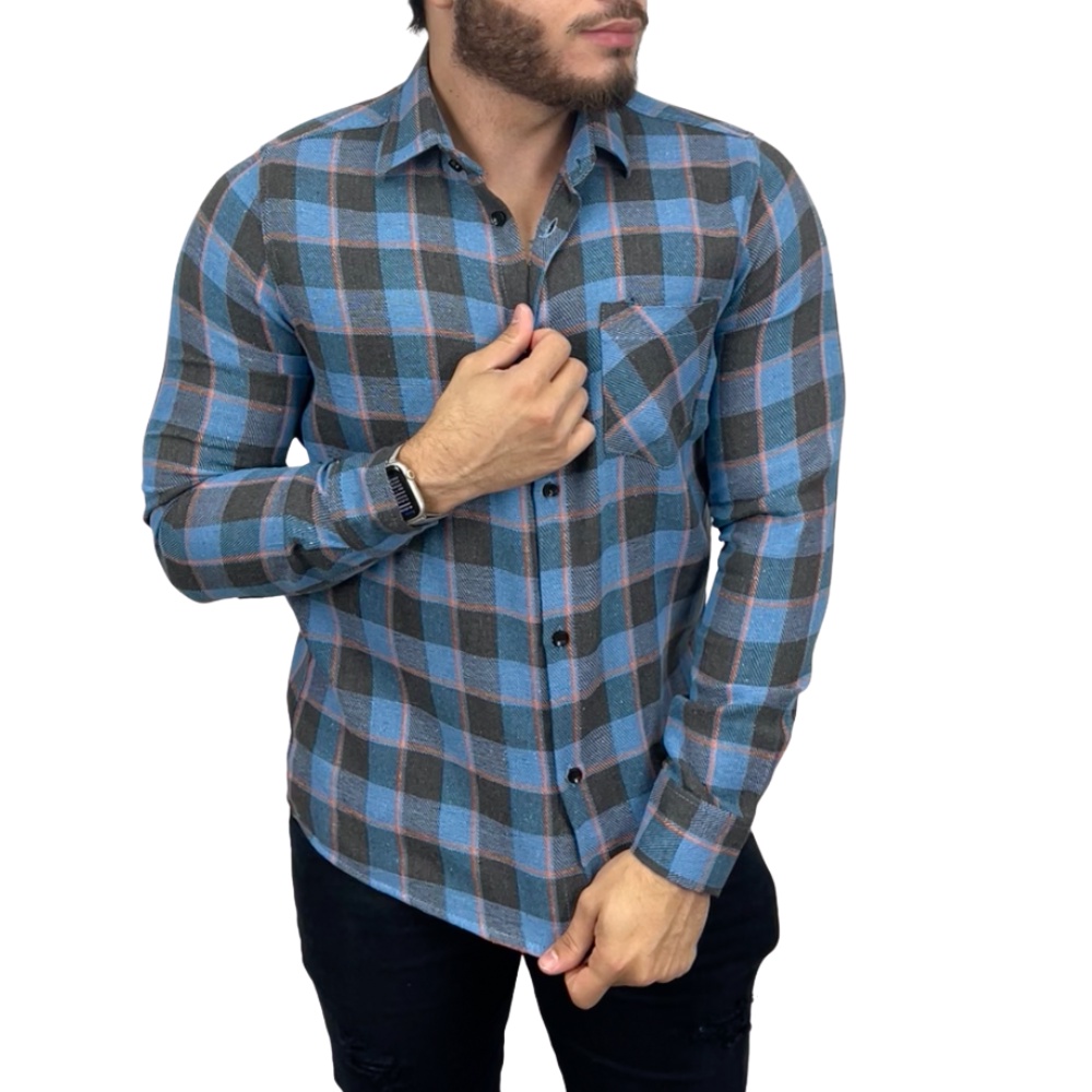 Camisa xadrez hot sale masculina social