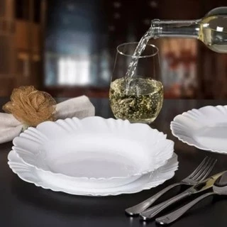 Conjunto Com 12 Pratos Petala Opaline (6 Raso / 6 Fundo) - Prato Opaline Pétala - Nadir Figueiredo