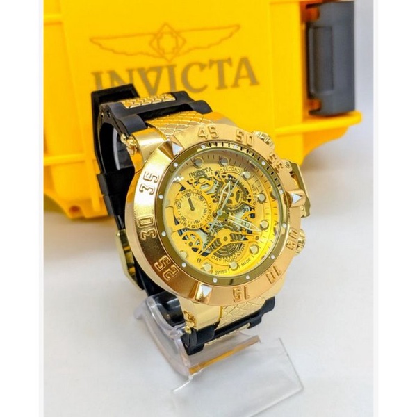 Comprar Relógio Masculino Invicta Zeus Magnum Dourado p/aço - R$149,99 -  Rélógios no Atacado