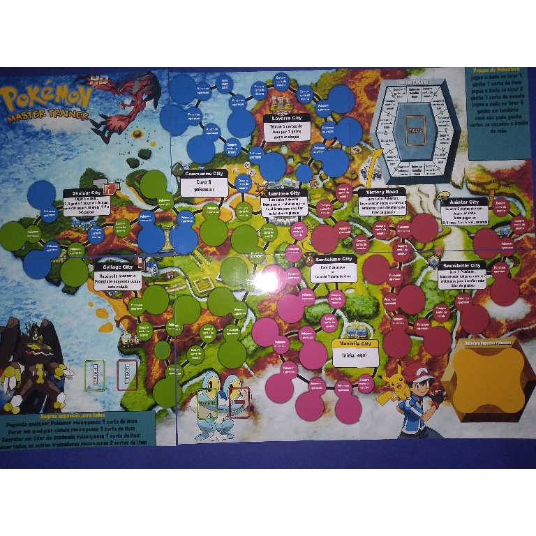 Pokemon Mestre dos treinadores 6ª geração Kalos Board Game em portugues