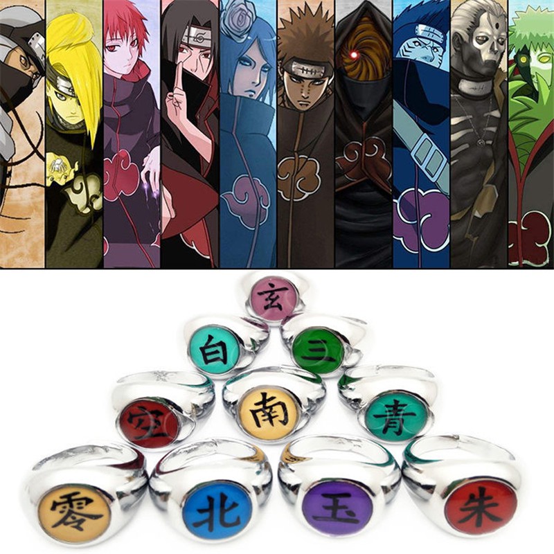 Anime Ring Naruto Akatsuki Uchiha Sasuke Itachi Sharingan Cosplay Anéis Para Mulheres Homens 3418