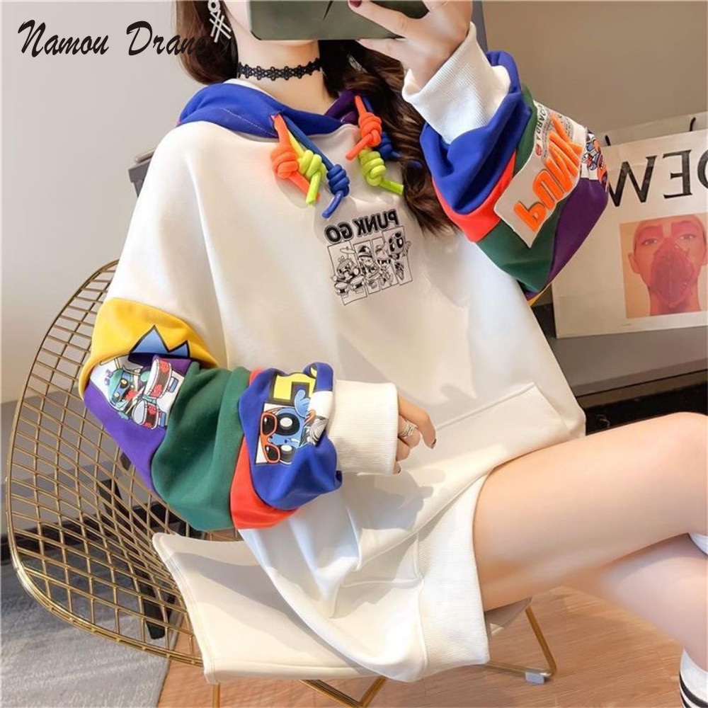 Sanrio Kuromi-Hoodie de grandes dimensões feminino, moletom Kawaii Print,  bolso canguru feminino, pulôveres soltos, roupas novas da moda, Y2K, 2023 -  AliExpress