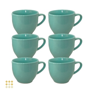 Jogo 6 Xícara Chá Café Verde 170Ml Porcelana em Promoção é no Bondfaro