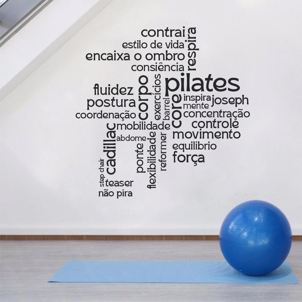 adesivo de parede personalizado pilates yoga frases decorativo para quarto  cozinha sala profissões estabelecimentos comércio