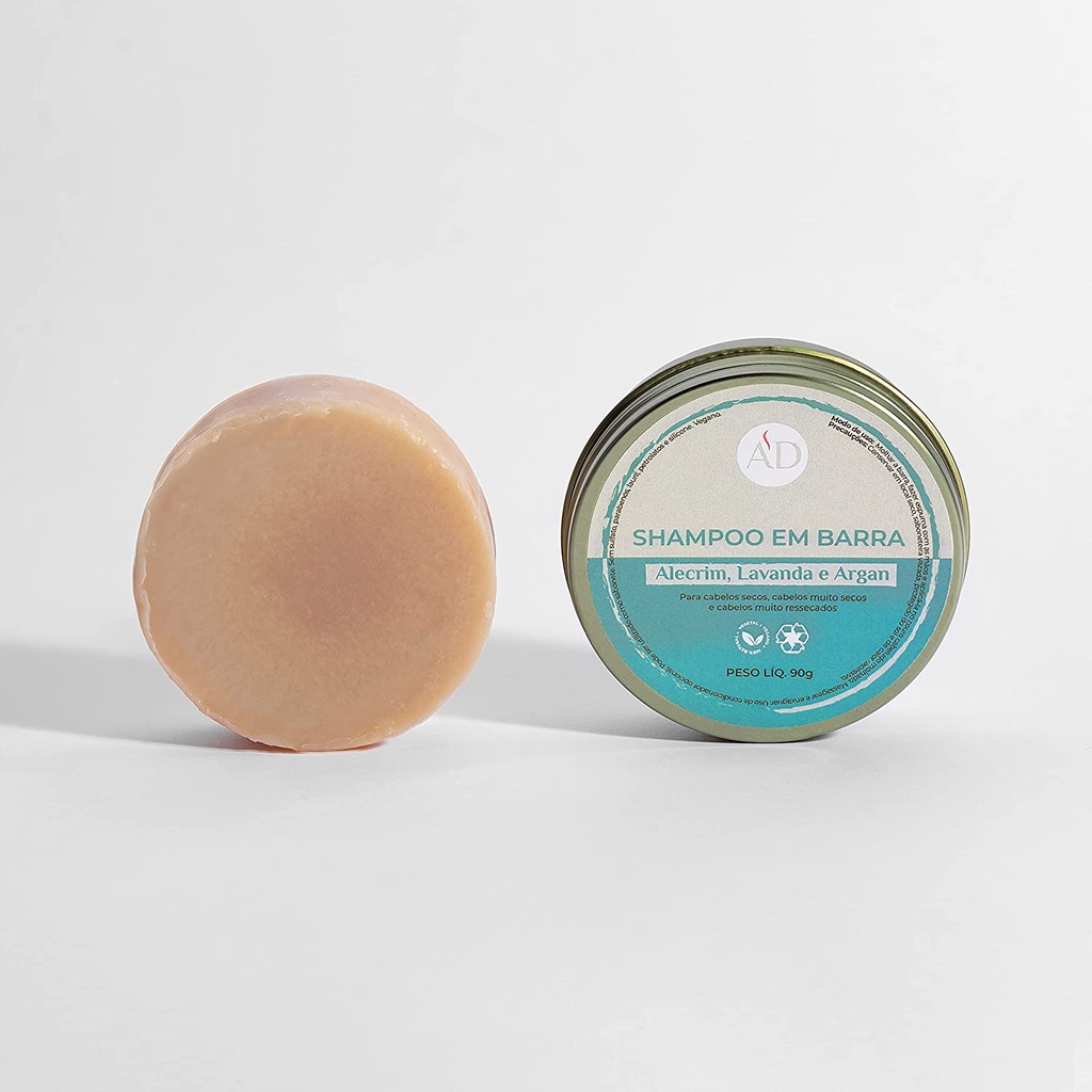 Shampoo em Barra Para Cabelos Secos 100 Natural, Vegetal e Feito à Mão Elaborado No Processo