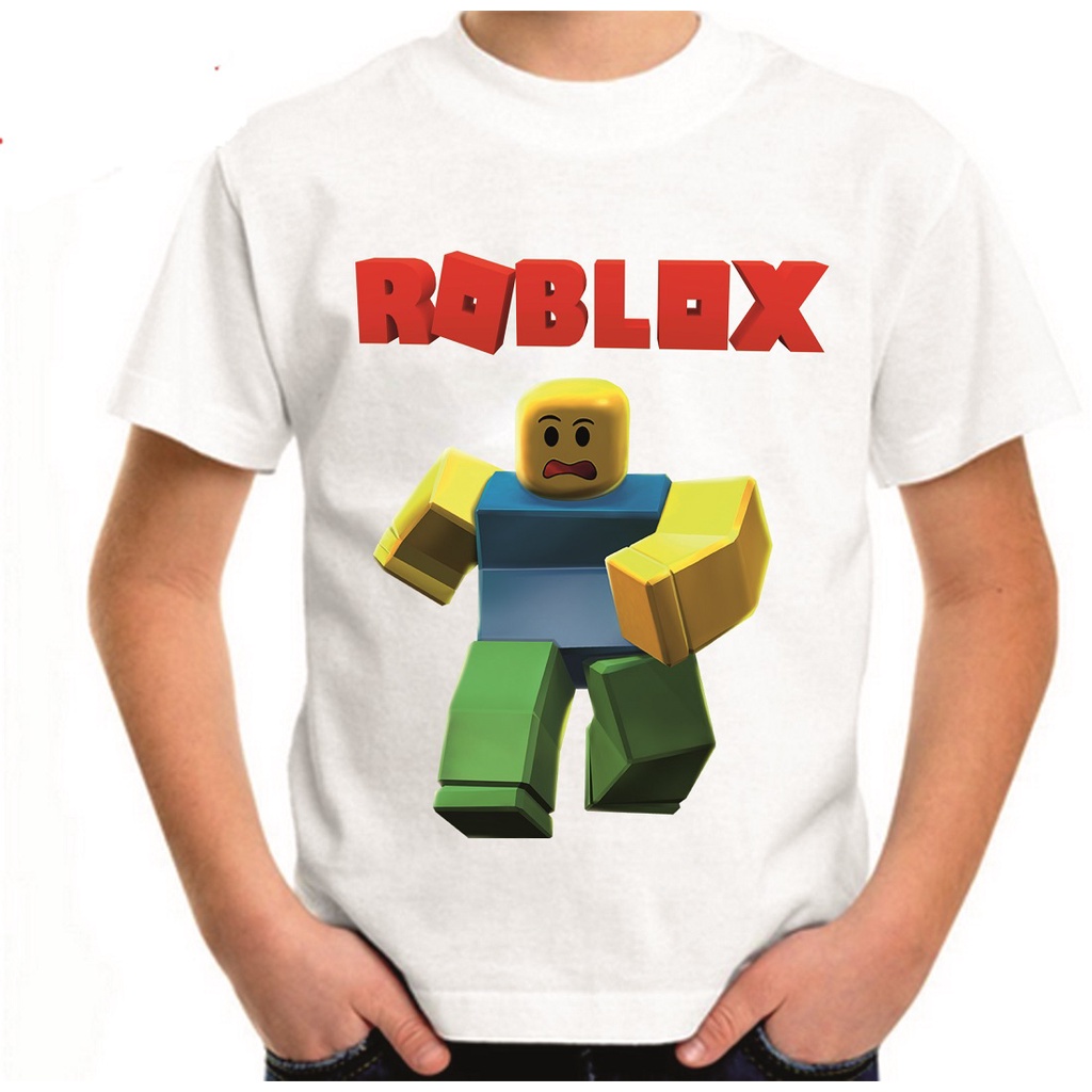 Jogo ROBLOX infantil T-shirt impresso, roupas infantis, moda verão