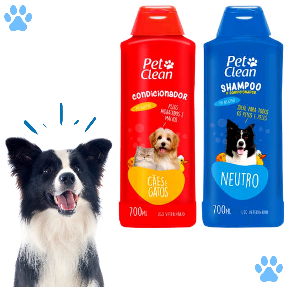 Kit Shampoo + Creme Condicionador para Cachorro e Gato Pet Clean