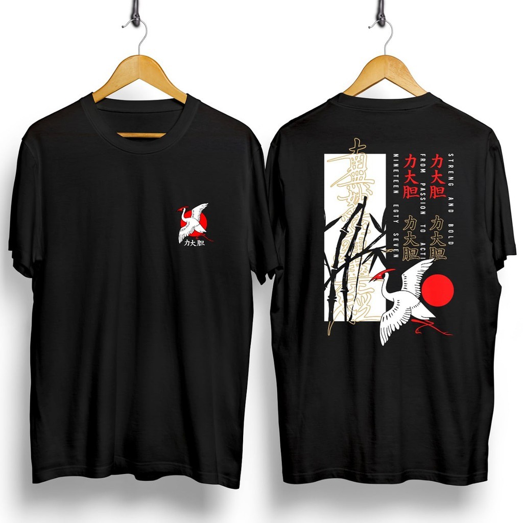 Camiseta Básica Algodão Bangau Japan Distro Kaos