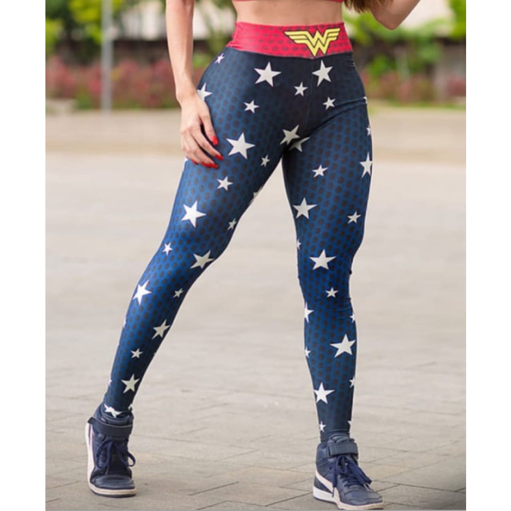 Calça Legging Mulher Maravilha Estrelada