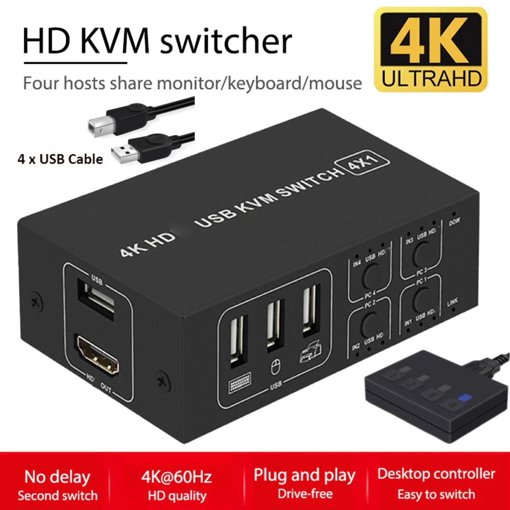 Chaveador KVM HDMI 2.0 4K 60Hz
