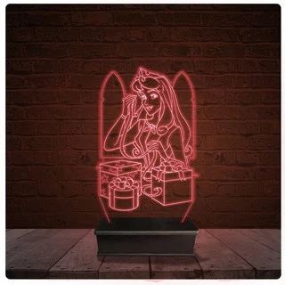 Abajur Luminária Acrílico Led - Presente Bela Adormecida