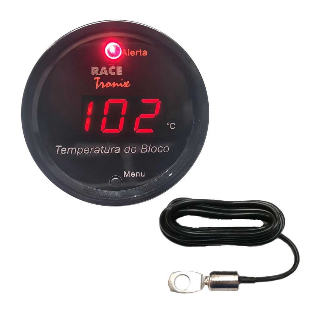 Medidor Temperatura do Bloco do Motor Digital Vermelho TB10 Com Sensor 2,4 Metros