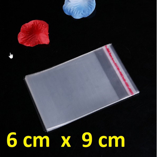 Lote de 100 Saquinhos 6cm X 9cm de Celofane com LACRE para miudezas